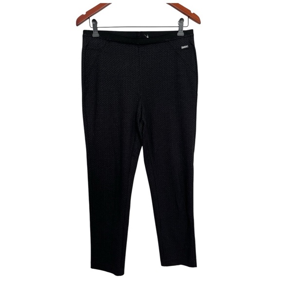 Laura Black patterned strech Leggings size medium - Picture 1 of 5